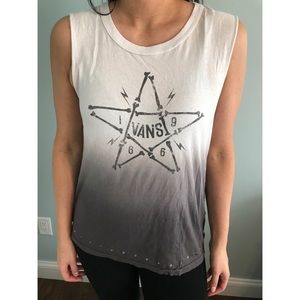Vans white gray ombré muscle tee